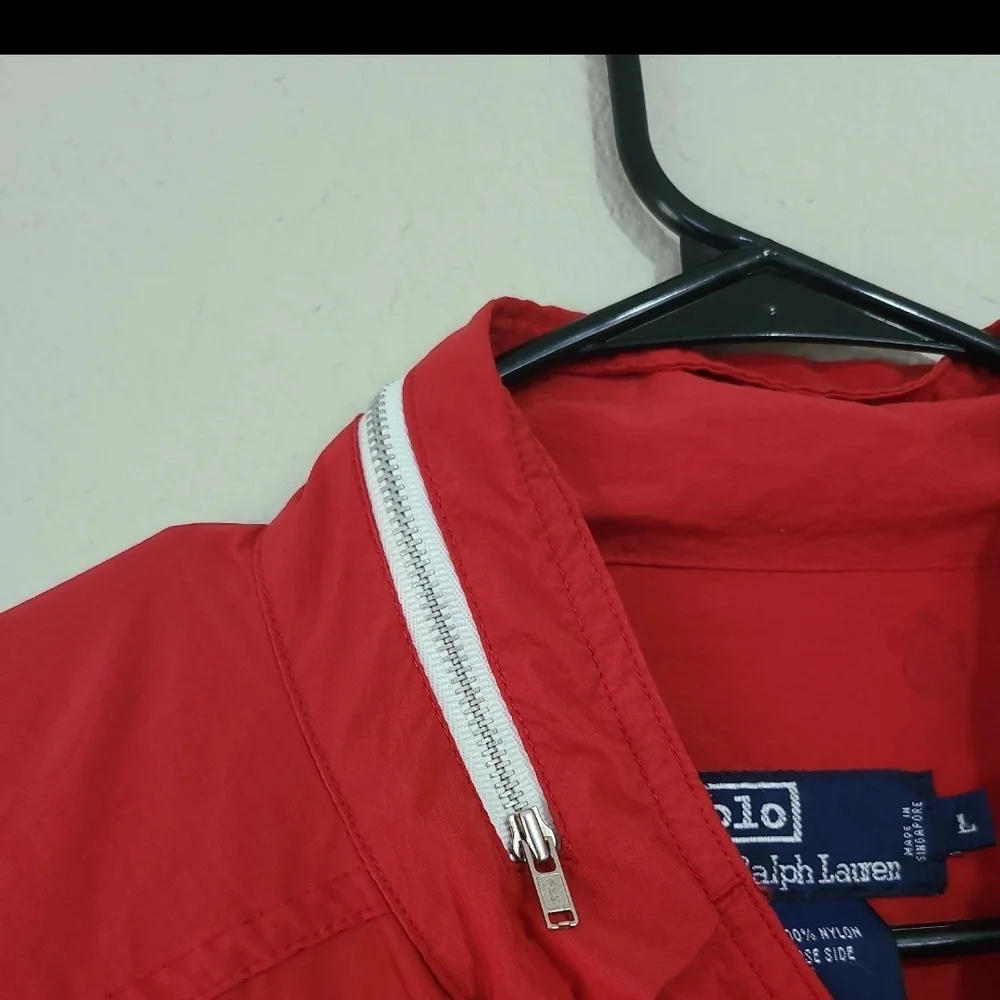 Vintage‎ Ralph Lauren Red, White, and Green Men's Windbreaker P Rl-92